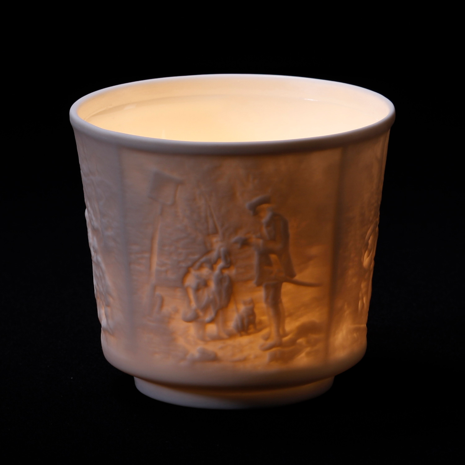 Teelicht m. Lithophanen (innen glasiert)