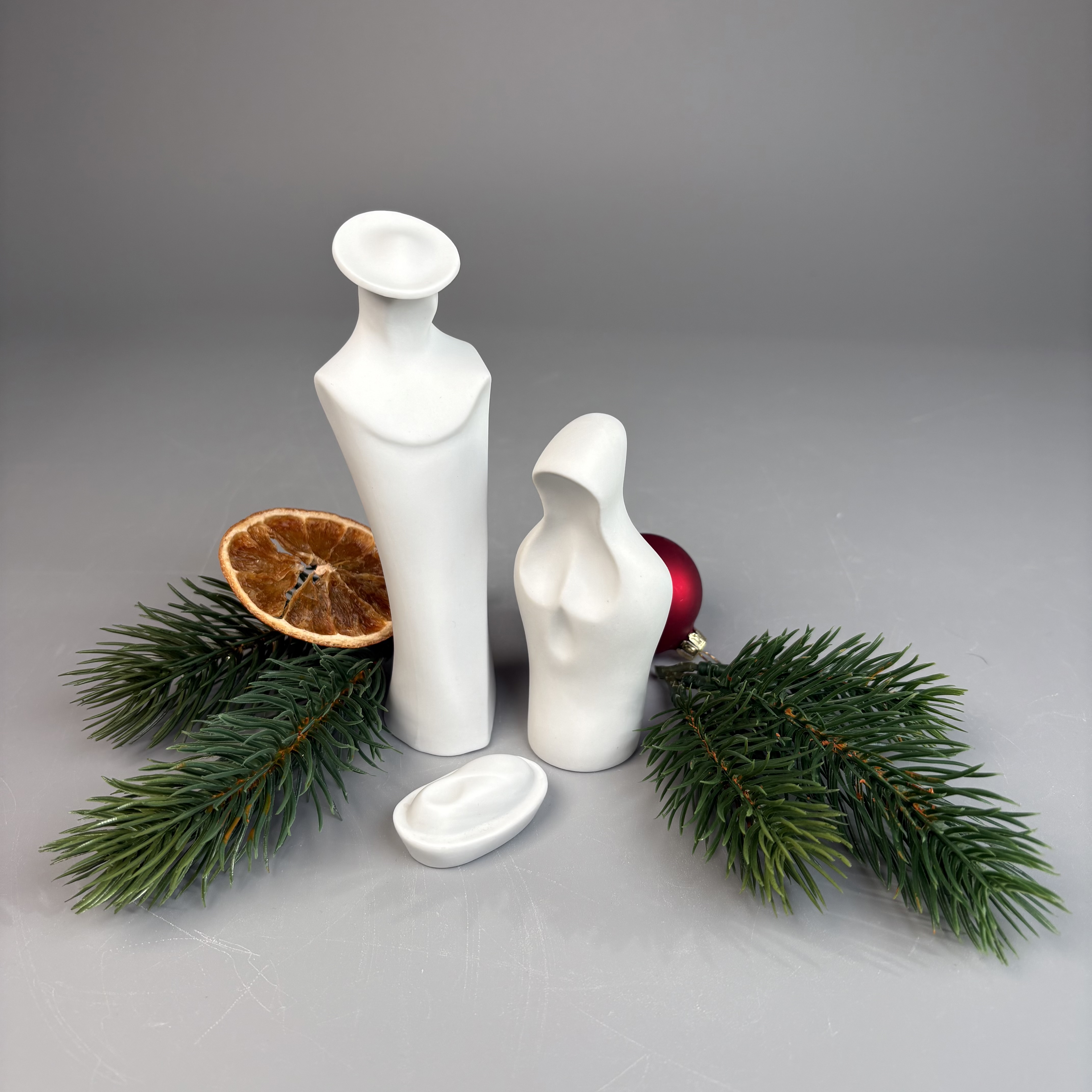 Krippenfiguren, 3er Set, bisquit