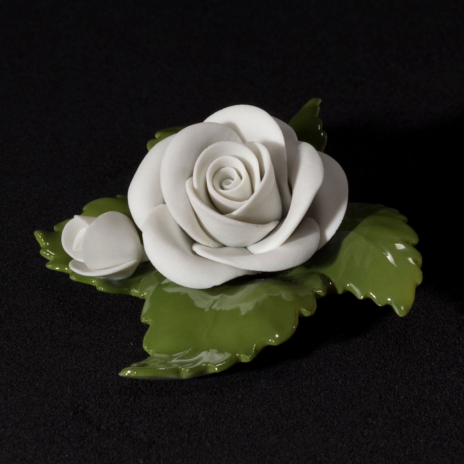 Rose mit Knospe (weiß)