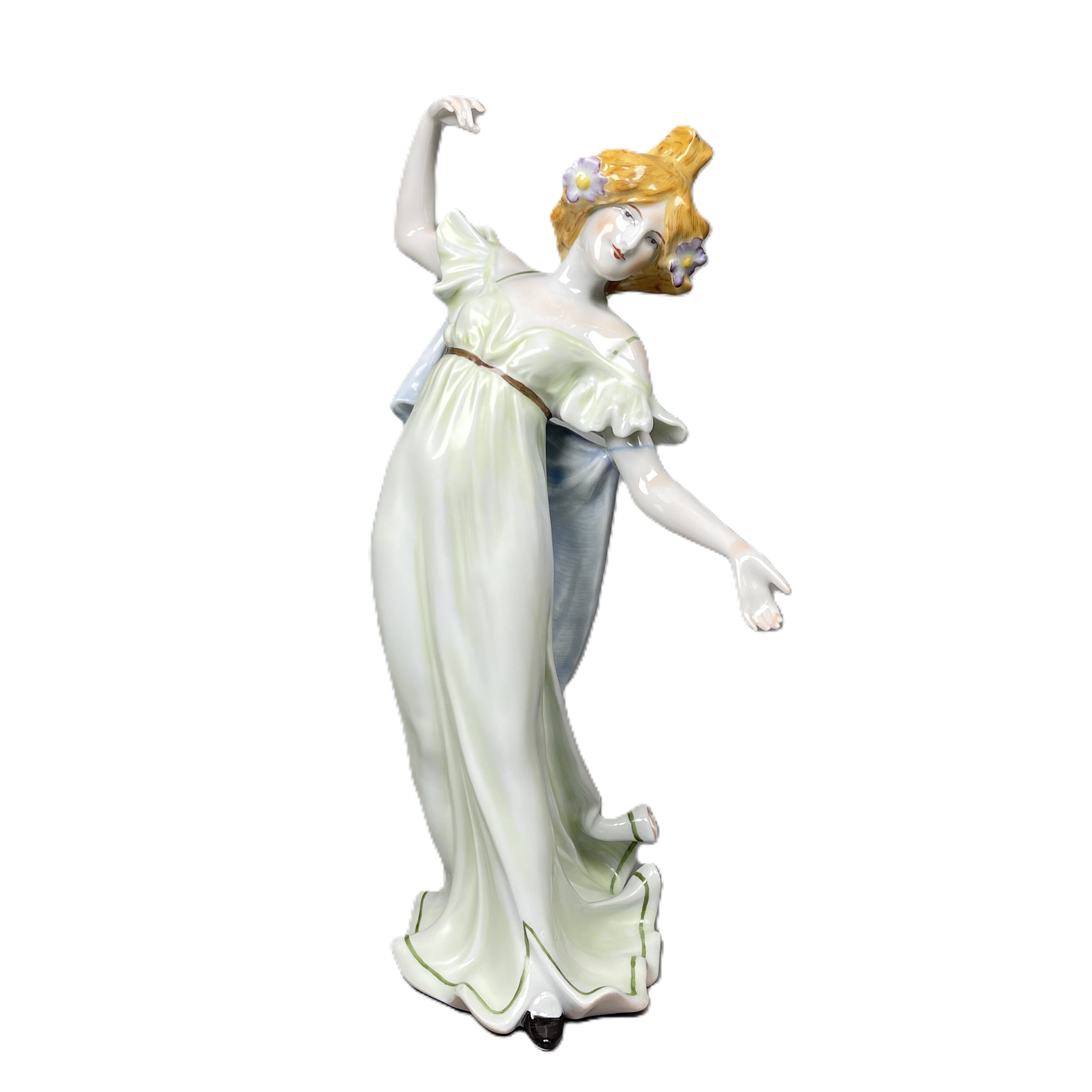Jugendstilfigur mit blauem Tuch