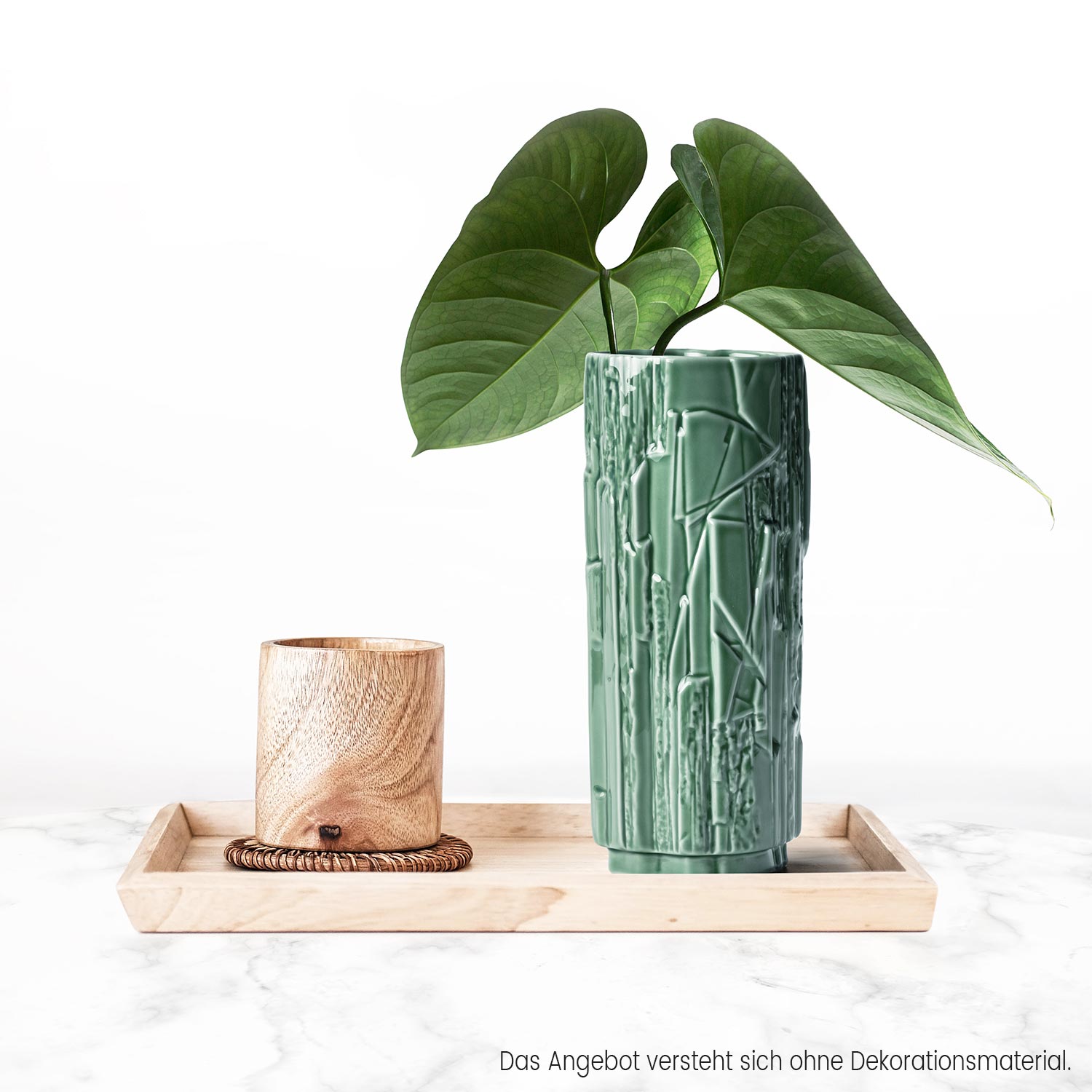 Vase Struktur 18 cm, salbeigrün