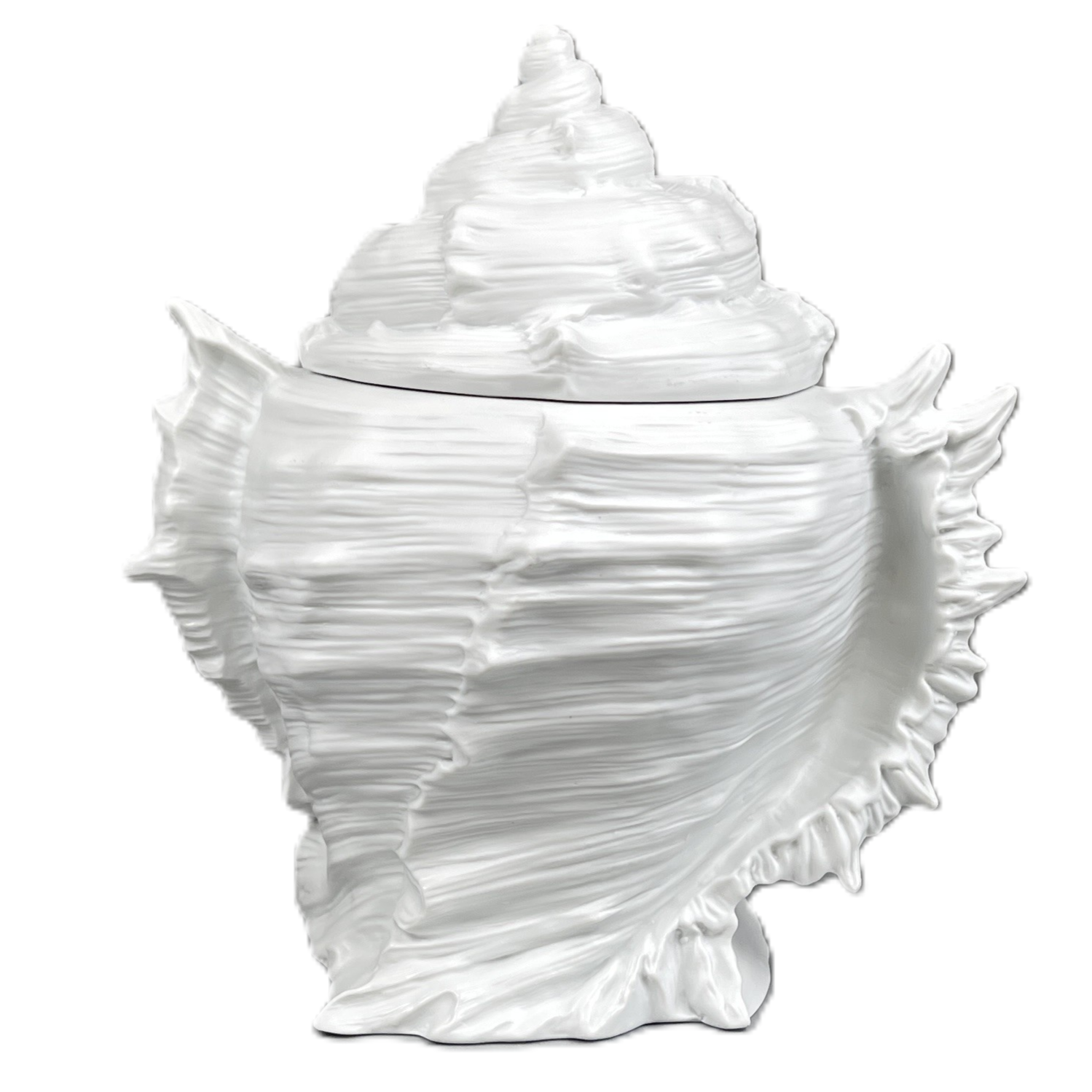 Muschelservice, Dose mit Deckel hoch, teilglasiert