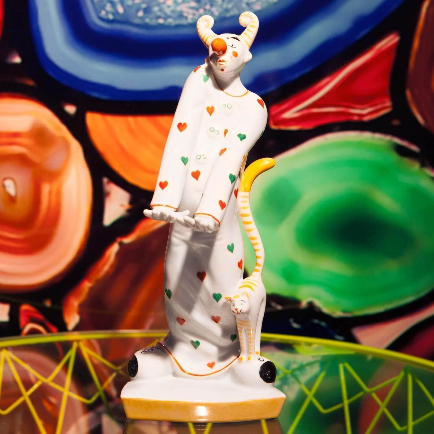 Clown mit Katze Clown mit Katze