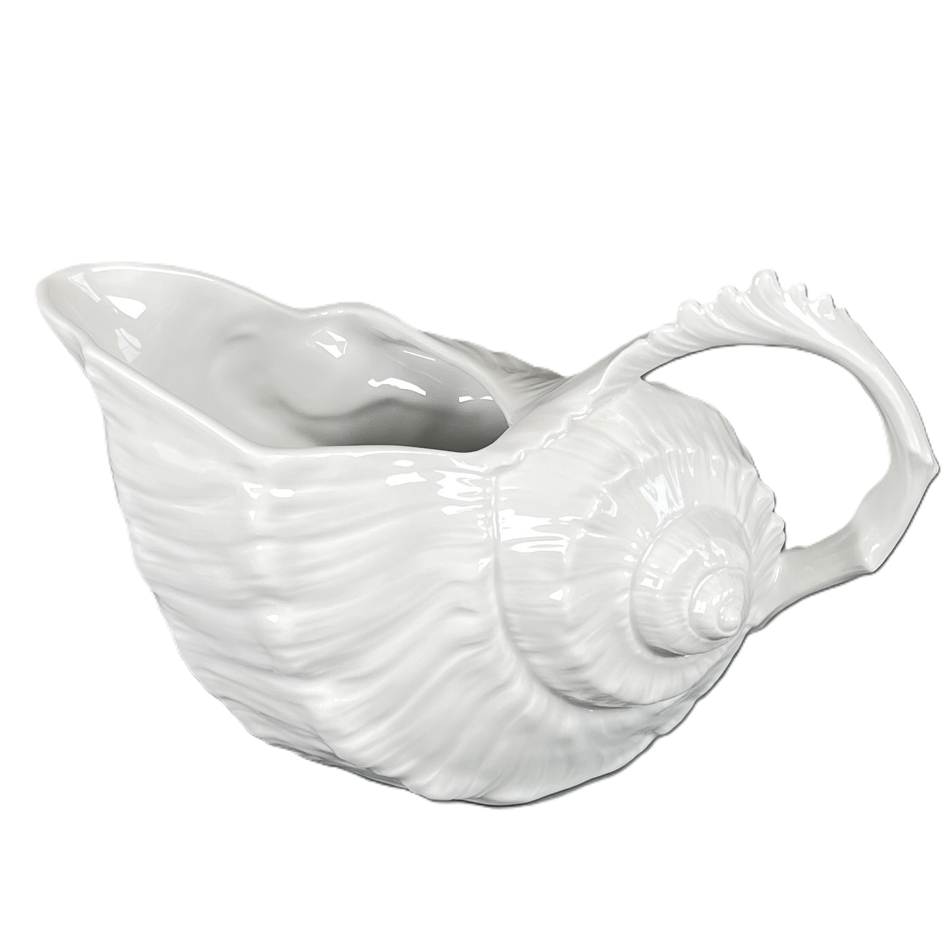 Muschelservice, Krug groß, weiß glasiert