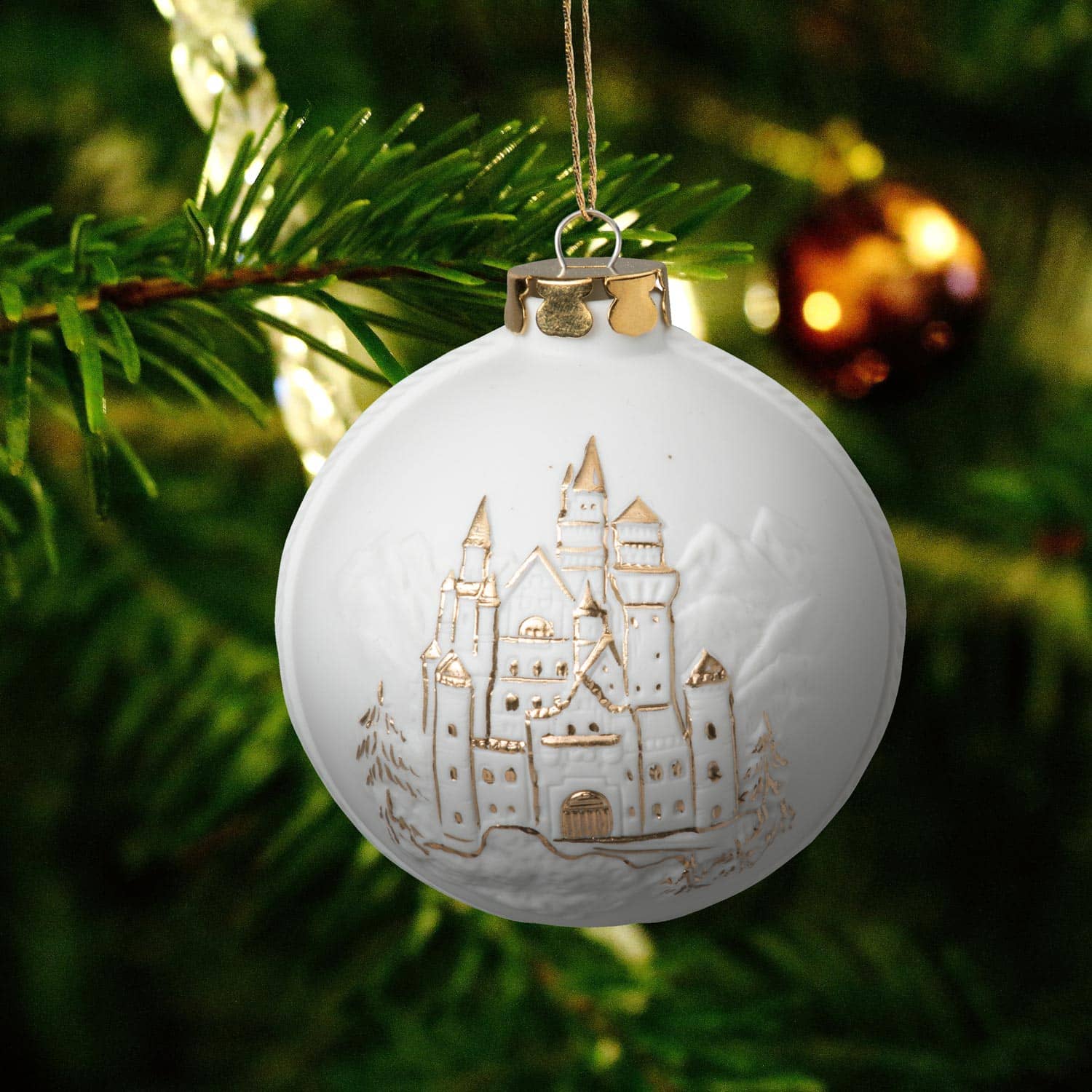 Weihnachtskugel 6cm, Schloss Neuschwanstein