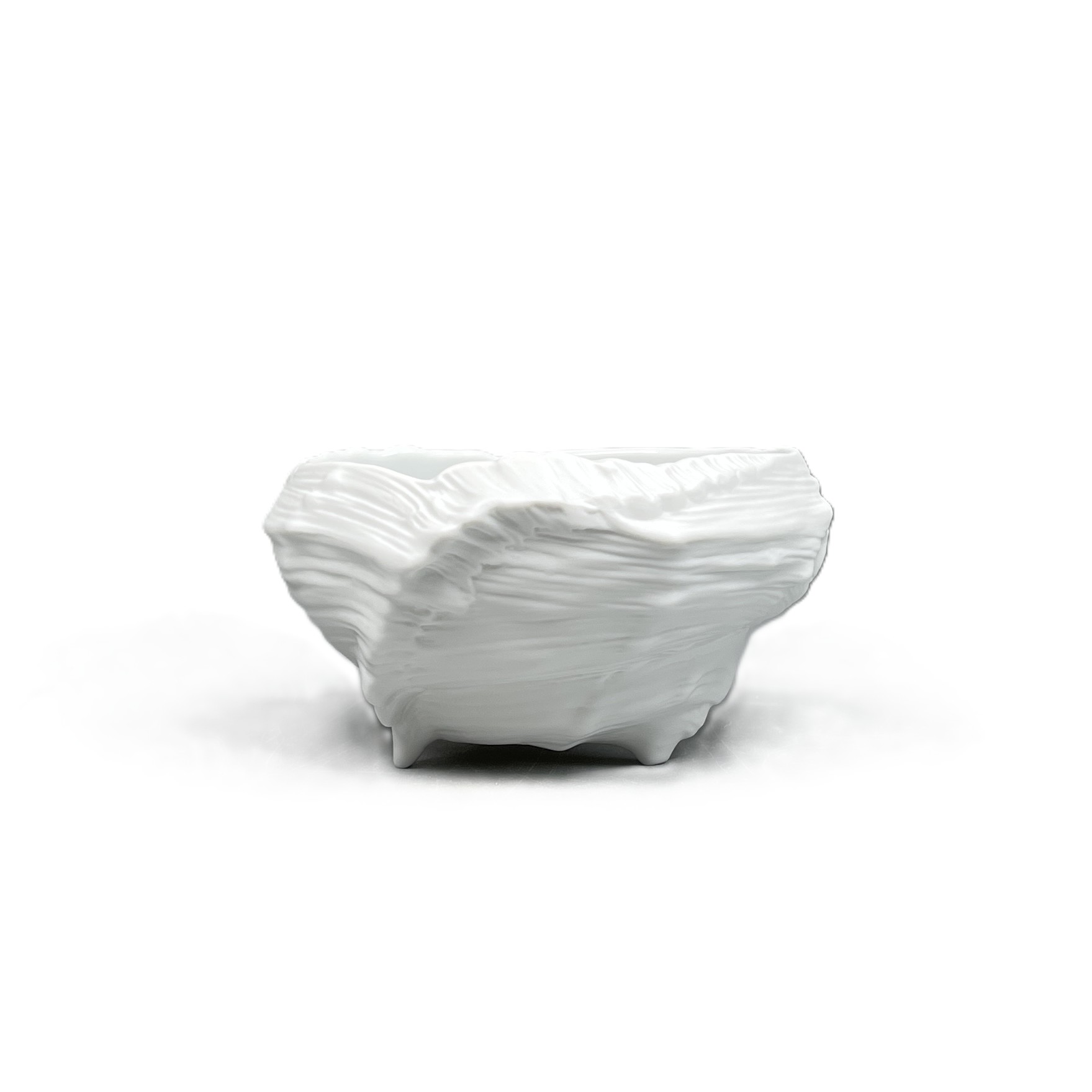 Muschelservice, Schale mit Füßchen, teilglasiert