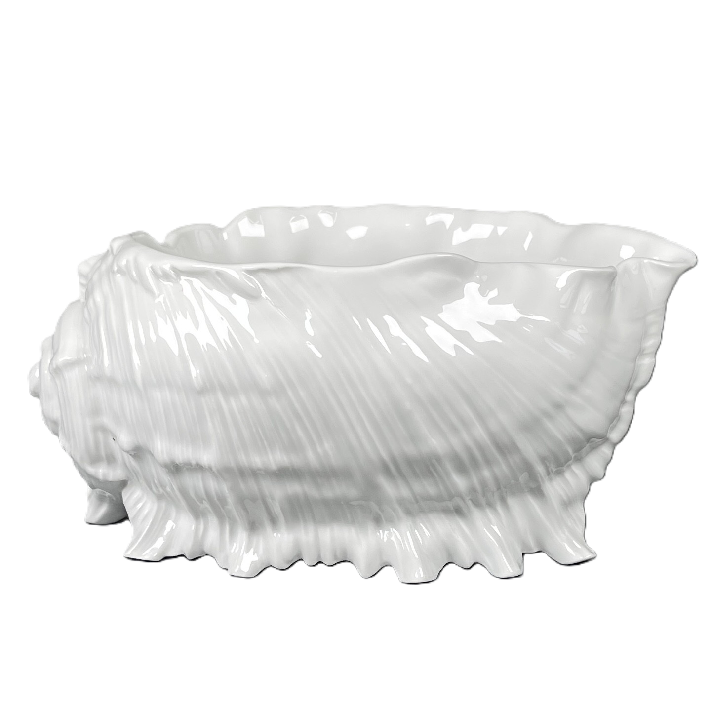 Muschelservice, Schale groß oval, weiß glasiert