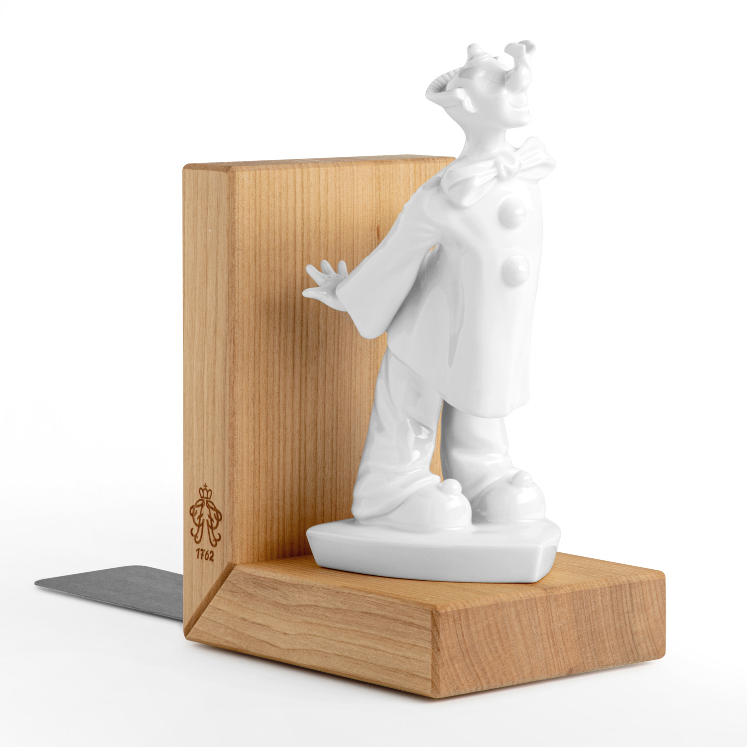 Holzbuchstütze "Clown mit Schmetterling" Holzbuchstütze "Clown mit Schmetterling"