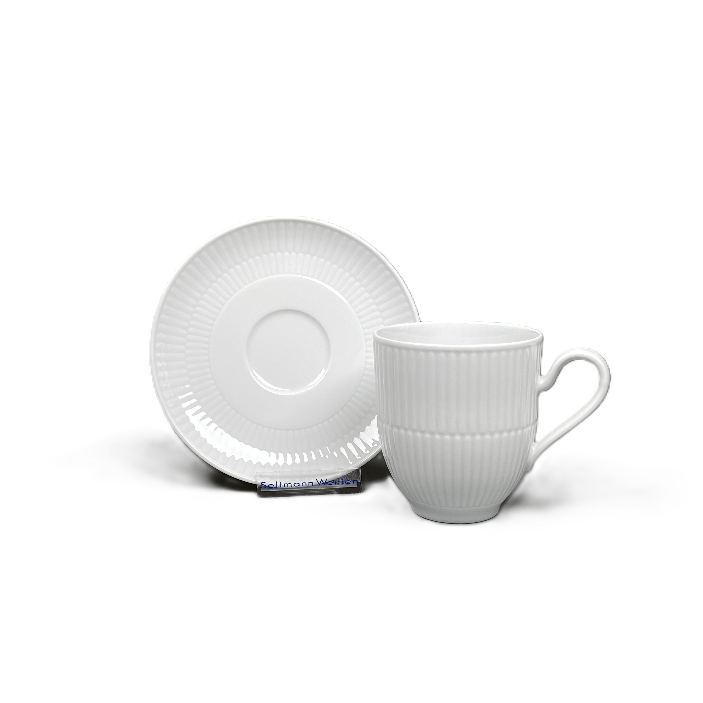 Amina Weiß- Becher mit Henkel- Set 2tlg.