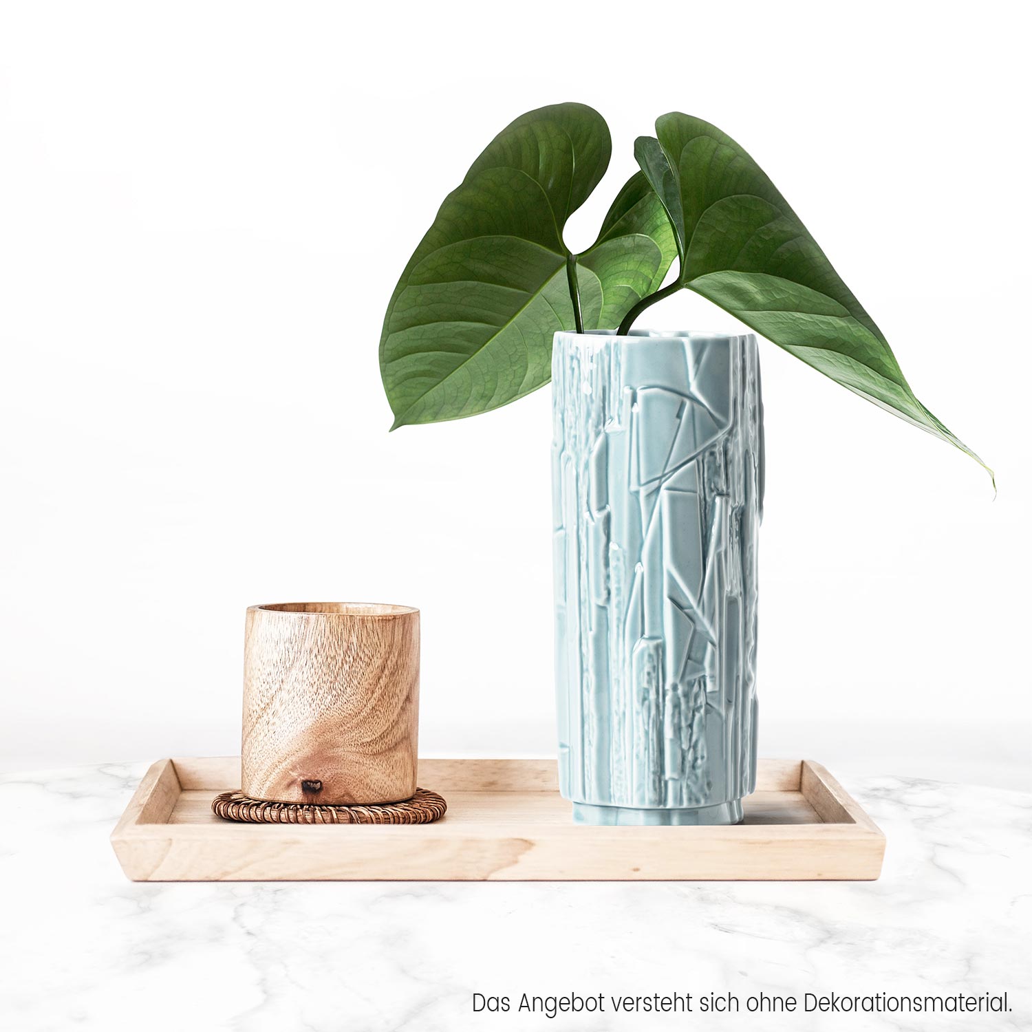 Vase Struktur 18 cm, arktisblau