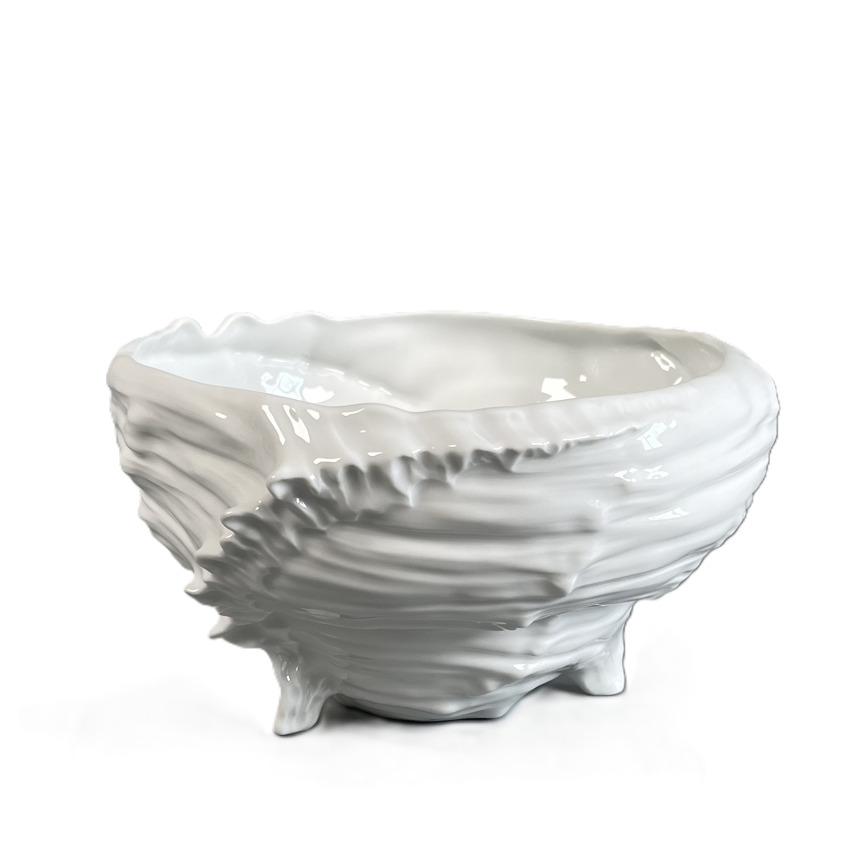 Muschelservice, Schale, groß, weiß glasiert