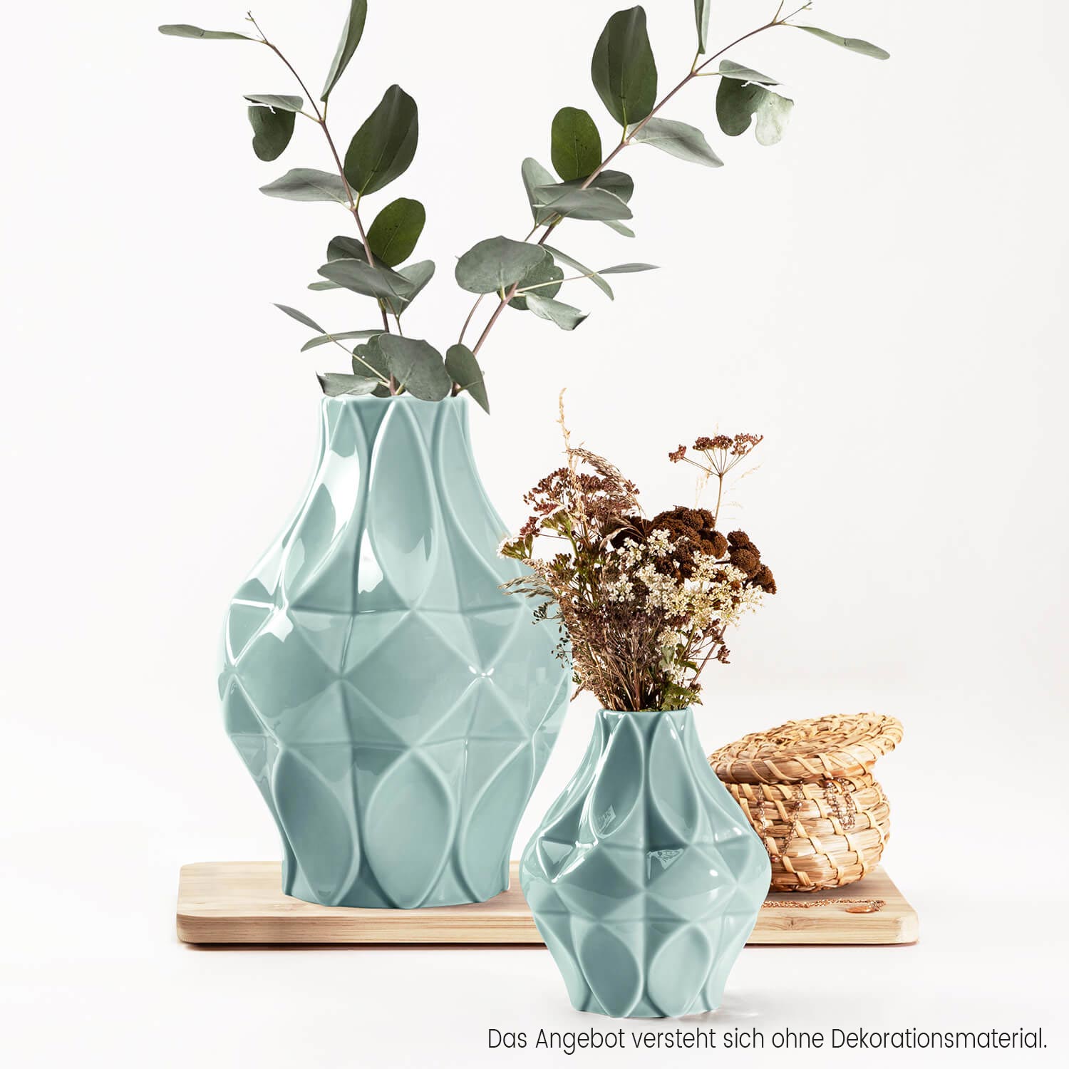 20/02 Set Vase Mosaik 21+11 cm, arktisblau
