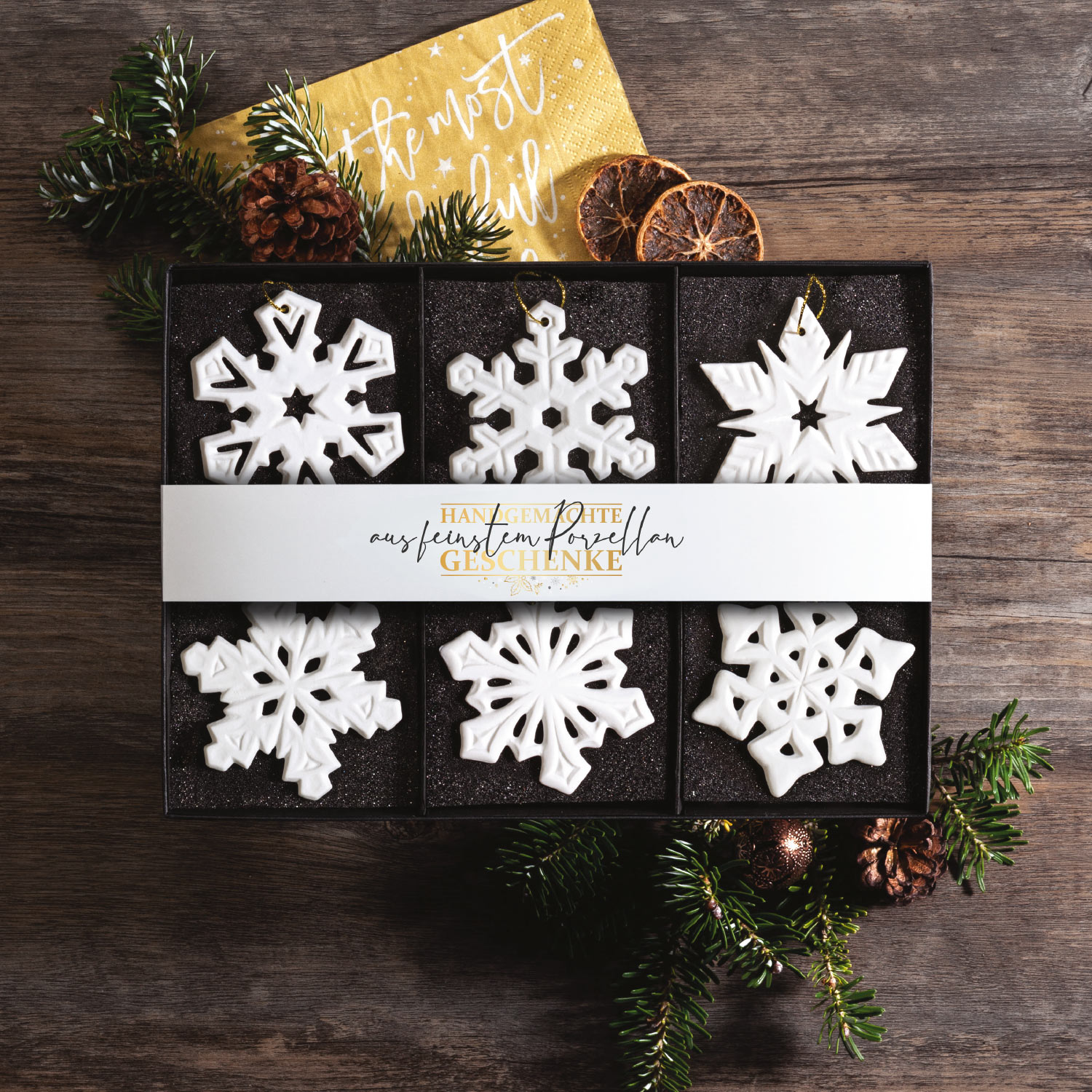 6er Set Weihnachtsanhänger Stern 6er Set Weihnachtsanhänger Stern