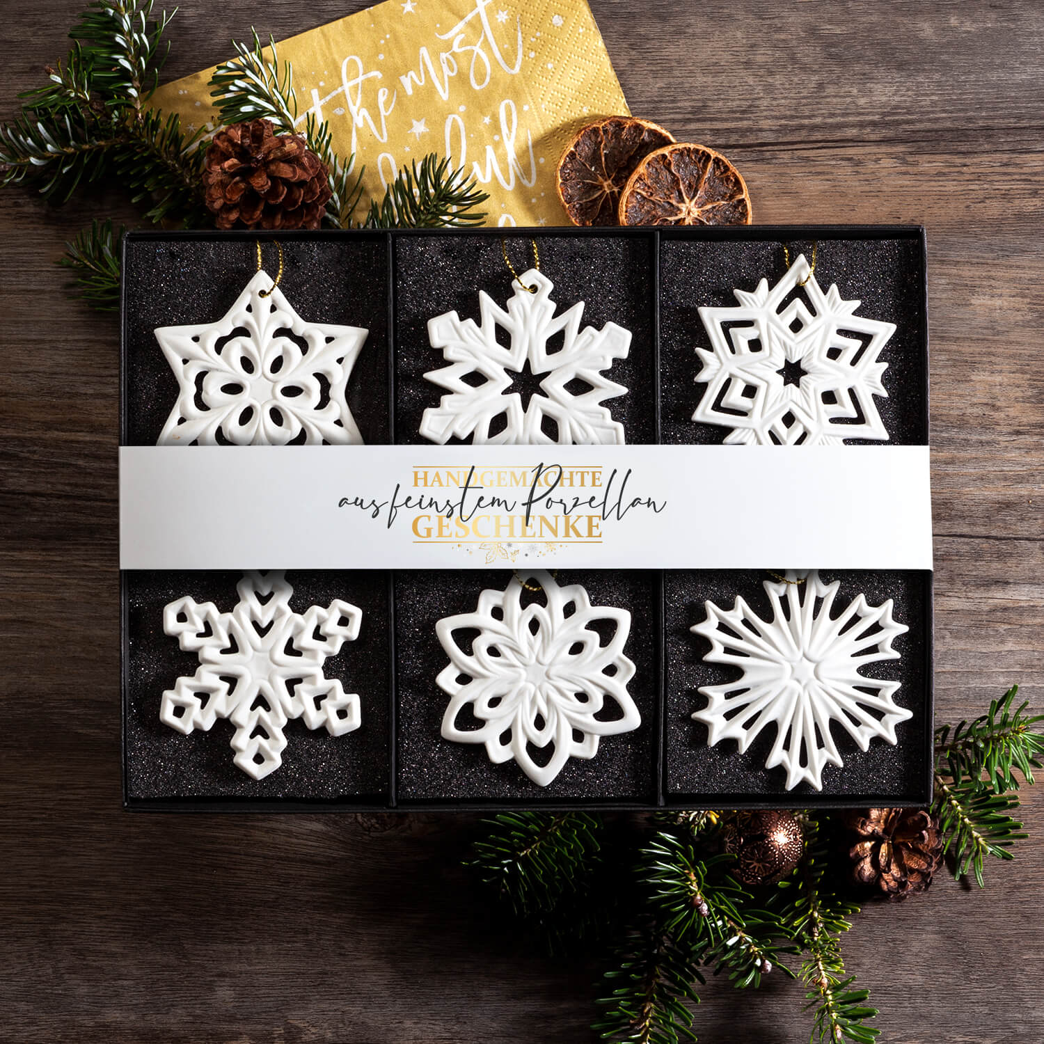 6er Set Weihnachtsanhänger "Schneeflocke" 6er Set Weihnachtsanhänger "Schneeflocke"