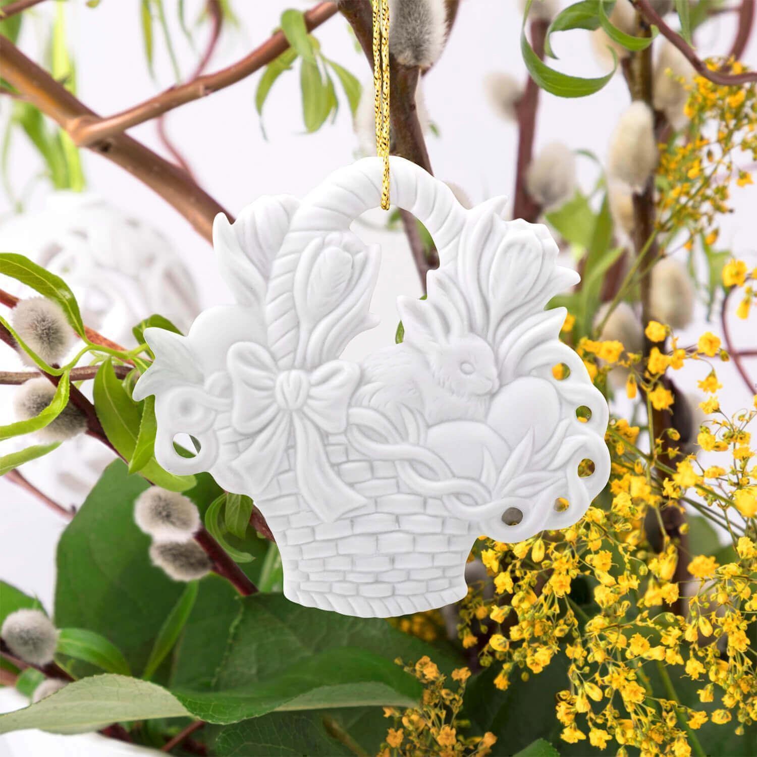 Osterschmuck, Osterkörbchen mit Hase Osterschmuck, Osterkörbchen mit Hase