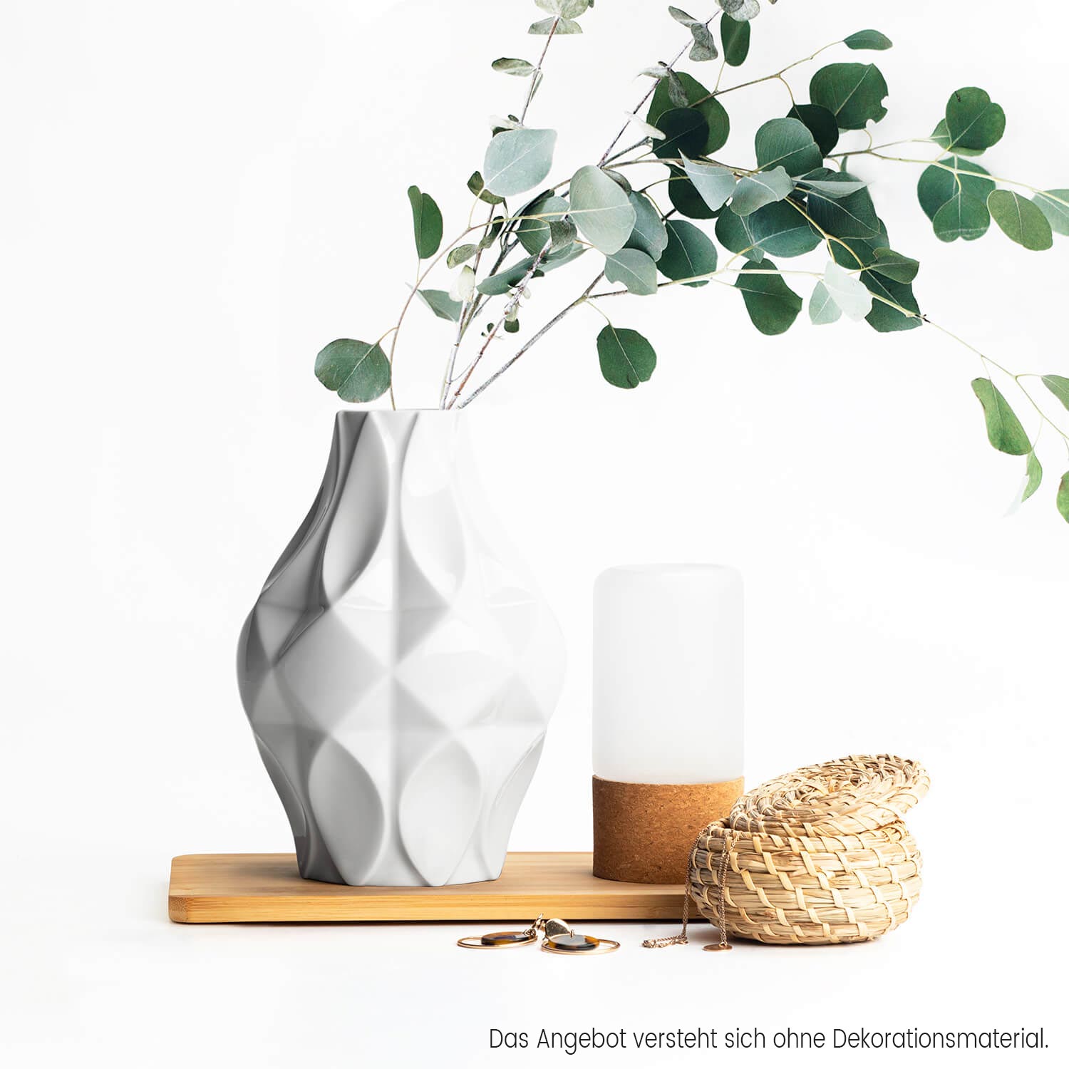 Vase Mosaik 21 cm, weiß