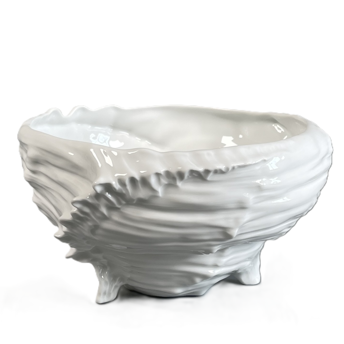 Muschelservice, Schale, groß, weiß glasiert