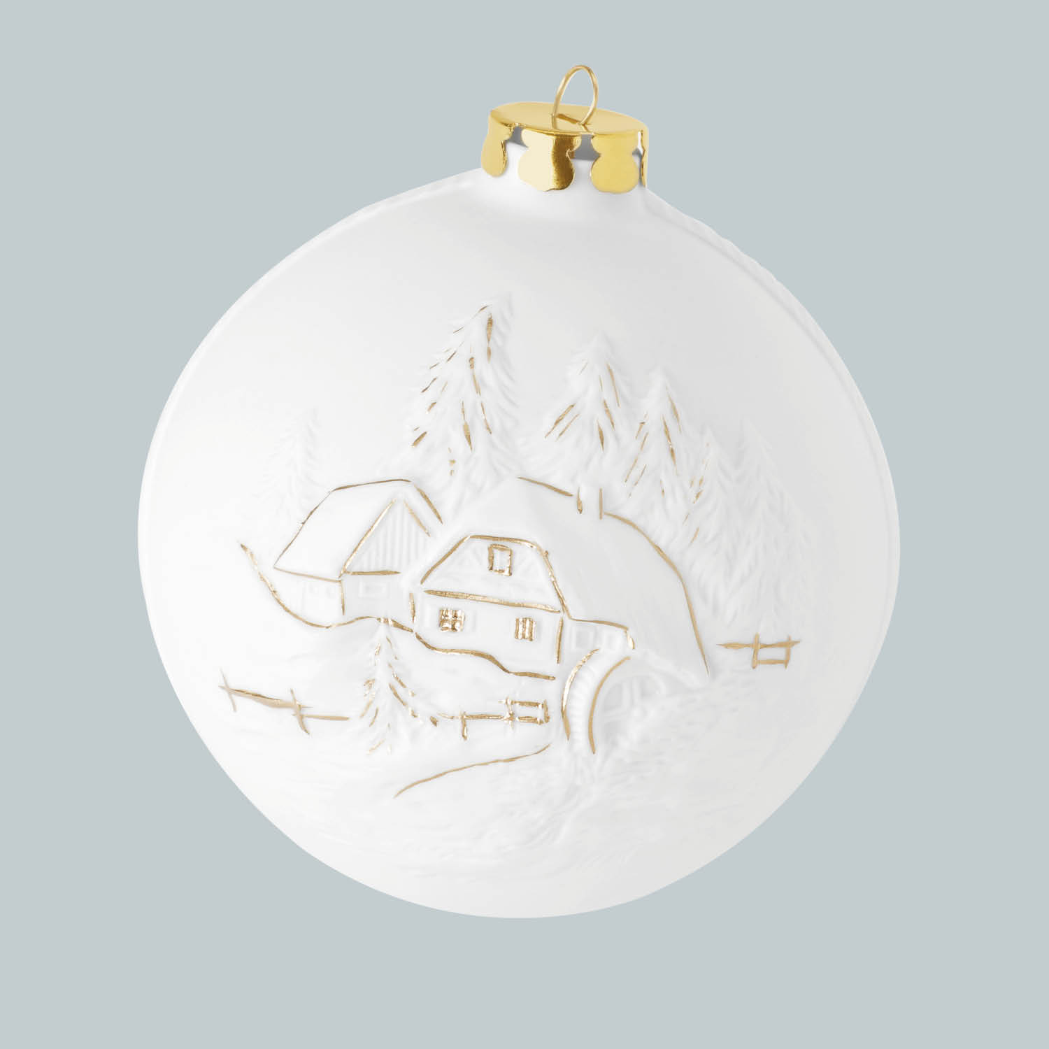 Christmas ball, village + old mill