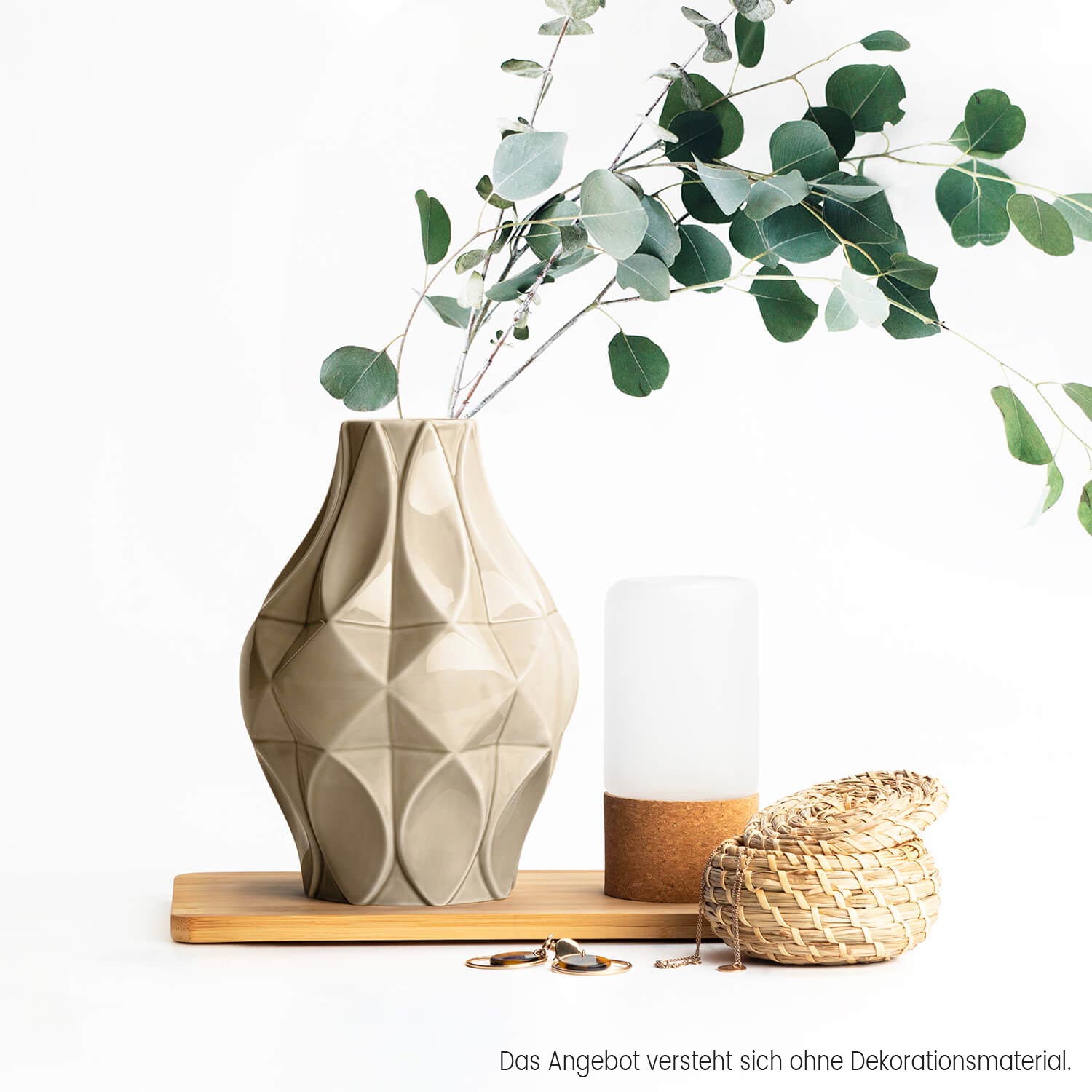 Vase Mosaik 21 cm, sandbeige